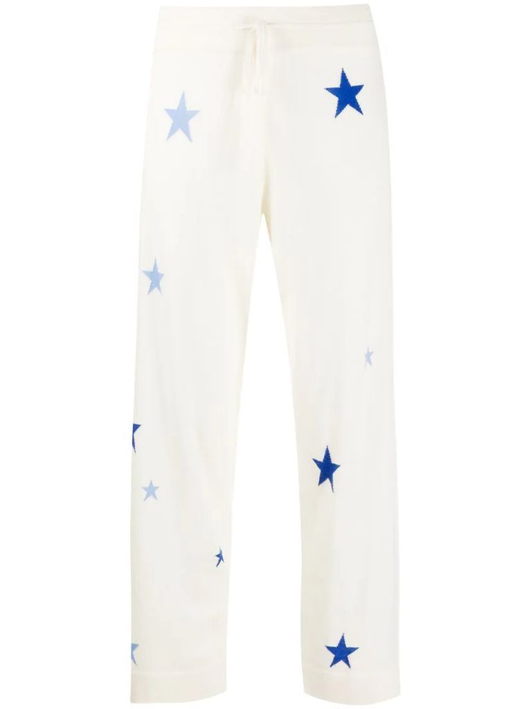 star-print cashmere cropped trousers