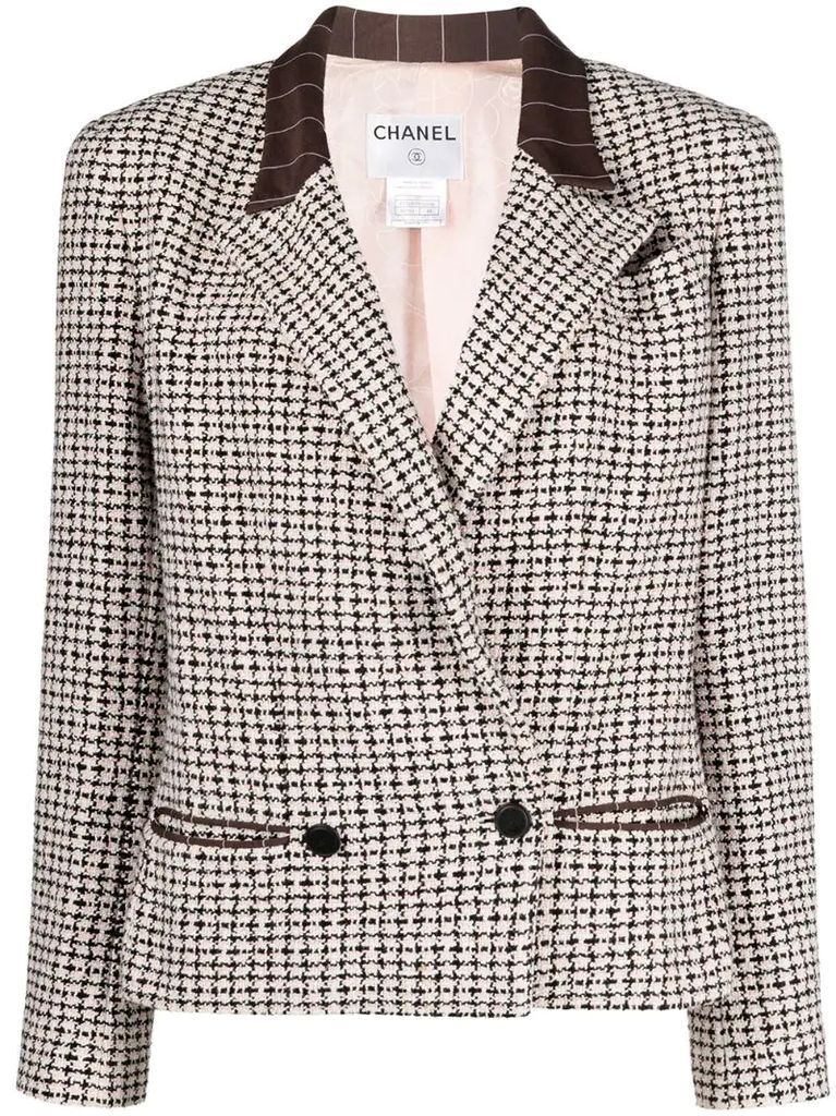 2002 houndstooth double-breasted jacket