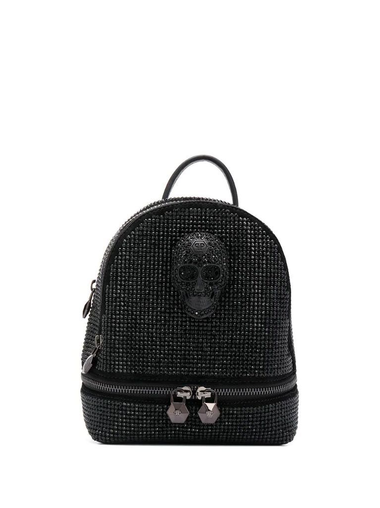 crystal-embellished skull backpack