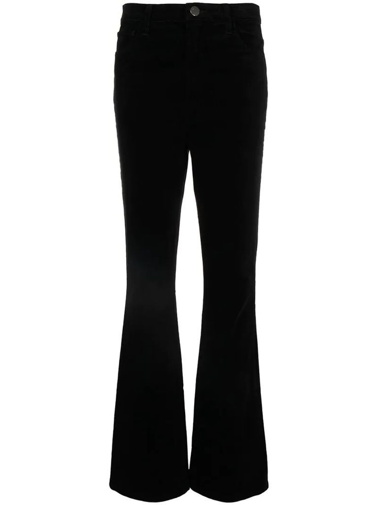 bootcut high-waisted trousers