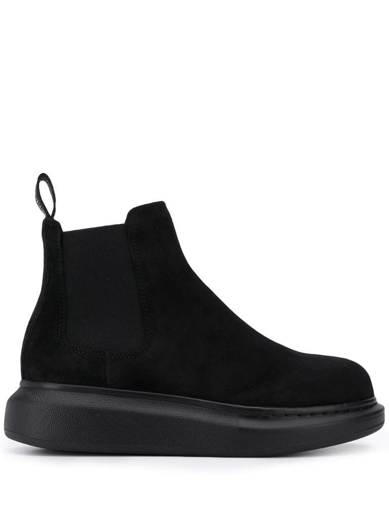 oversized-sole ankle boots