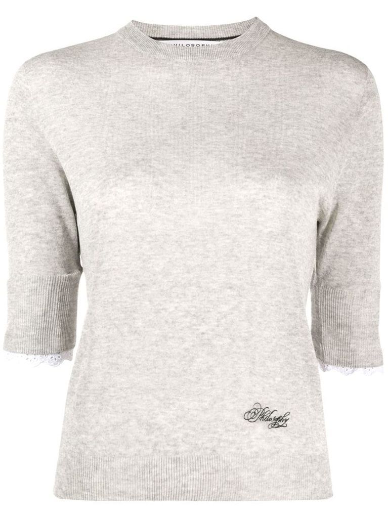 3/4 sleeves logo pullover