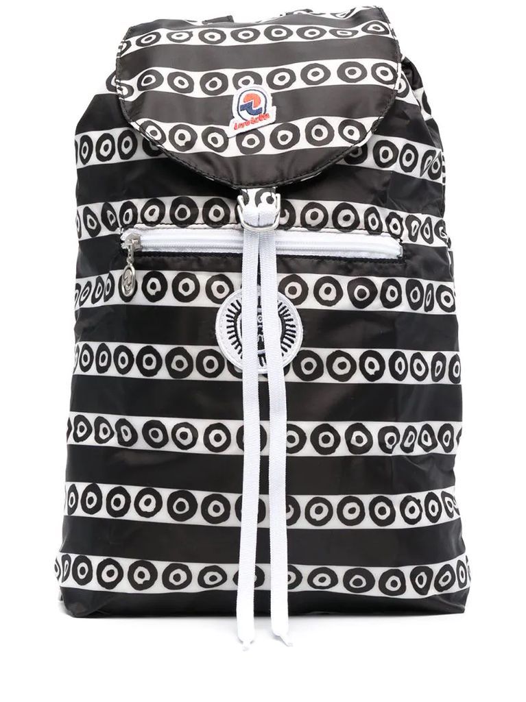 polka-dot striped backpack