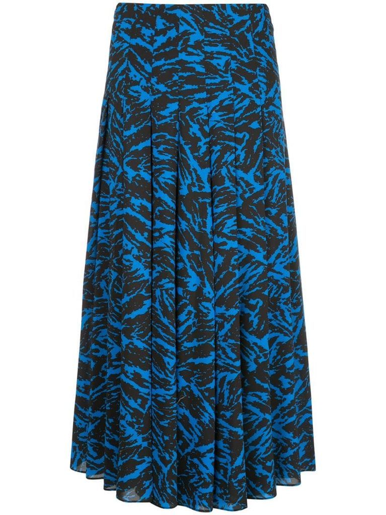 abstract print midi skirt