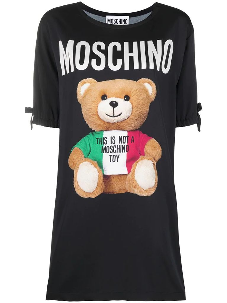 bear-motif T-shirt dress
