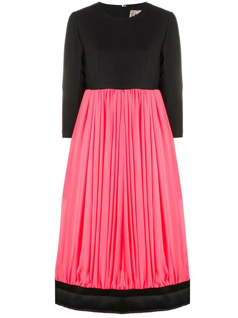 pleated contrast dress