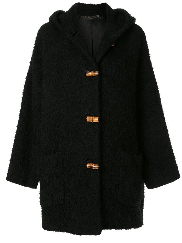 Bamboo Line textured hooded coat