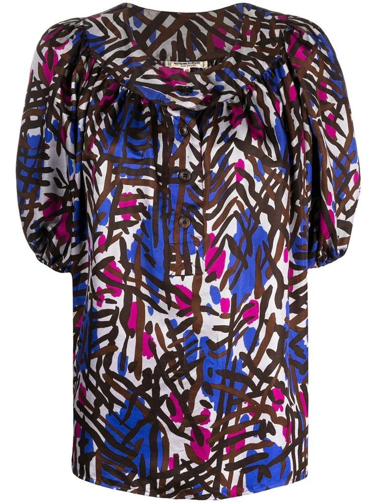 abstract print blouse