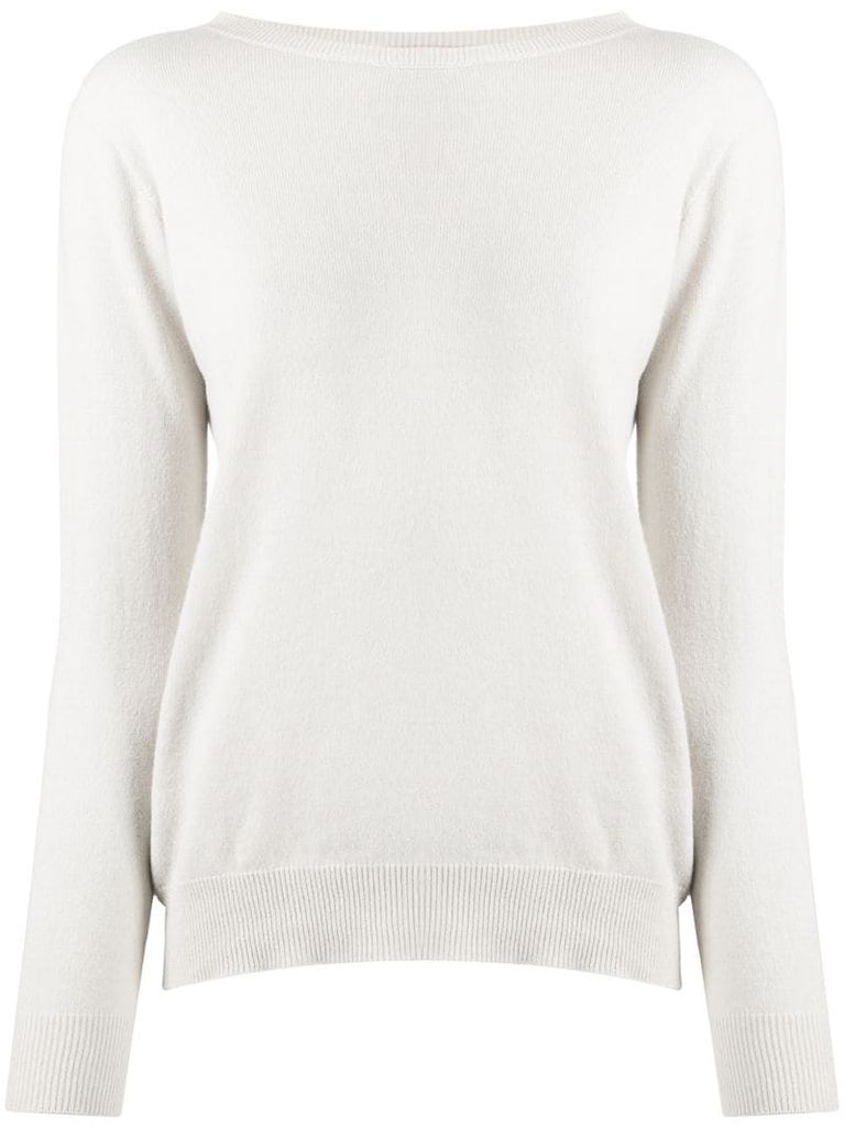 boat neck fine knit jumper