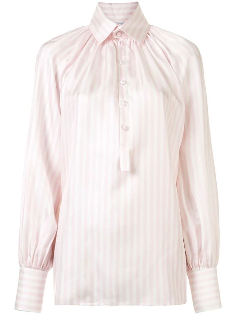 bishop sleeve striped shirt