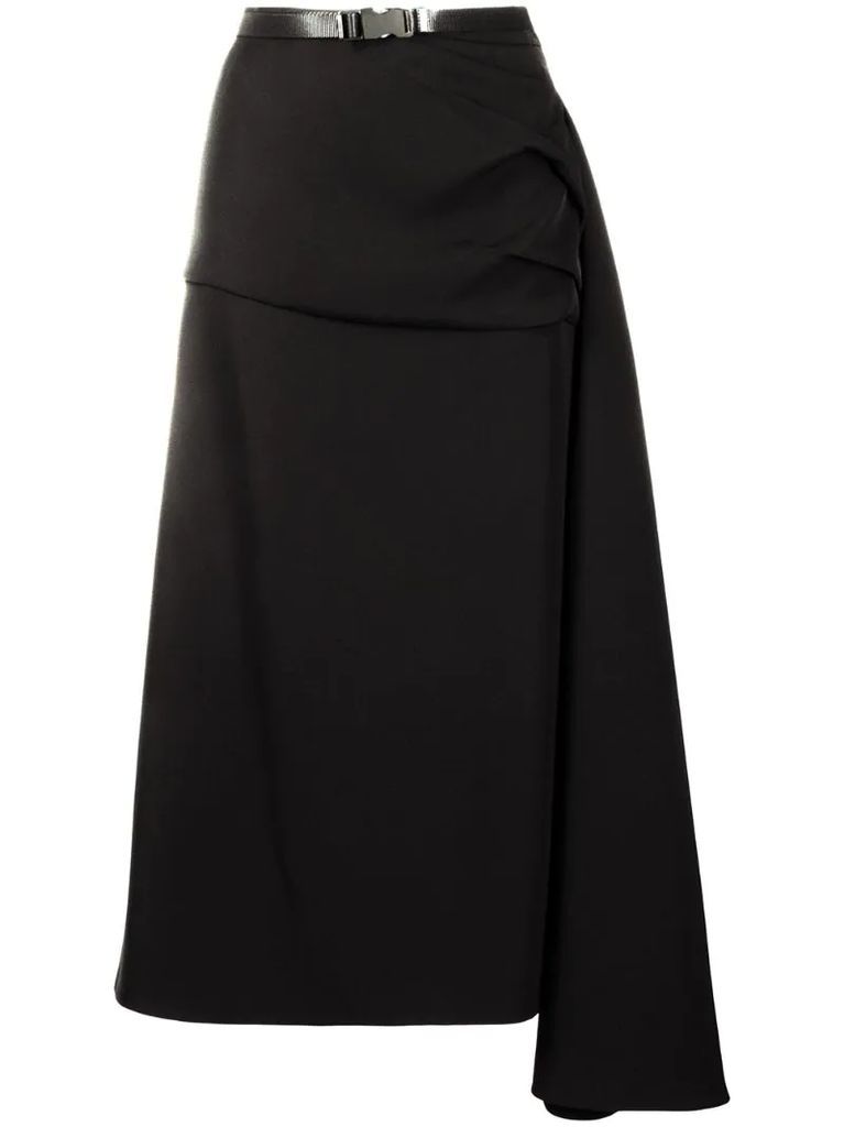 asymmetric belted skirt