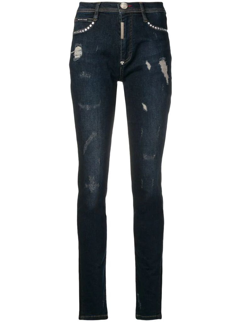 crystal-embellished skinny jeans