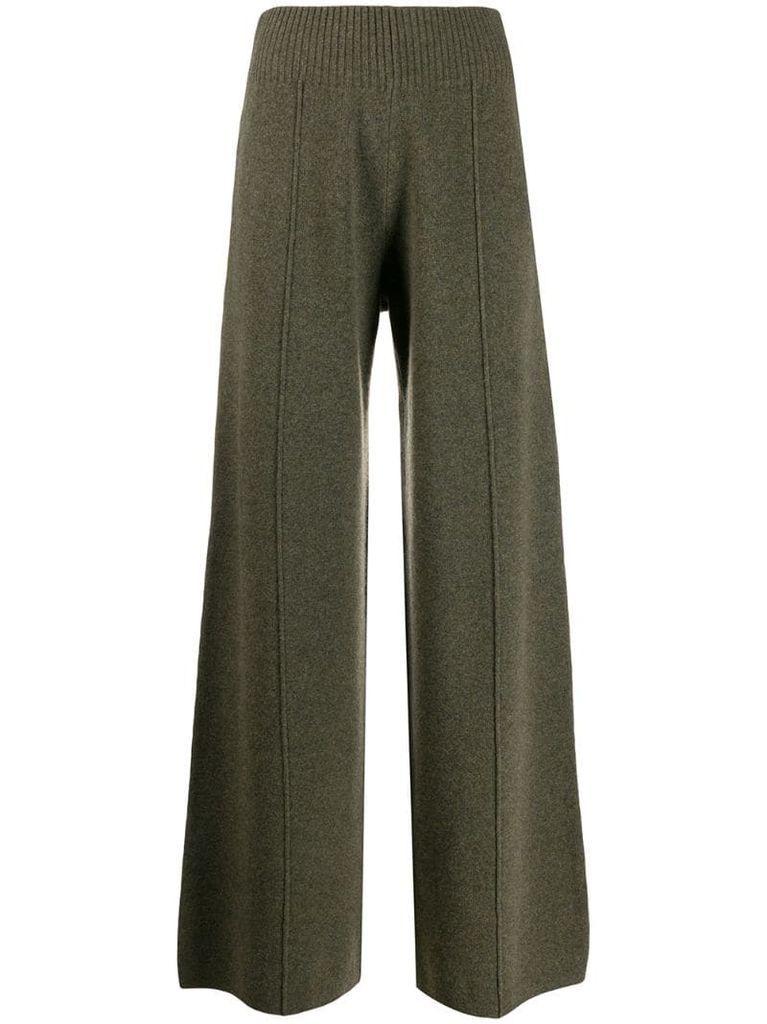 knitted wide leg trousers