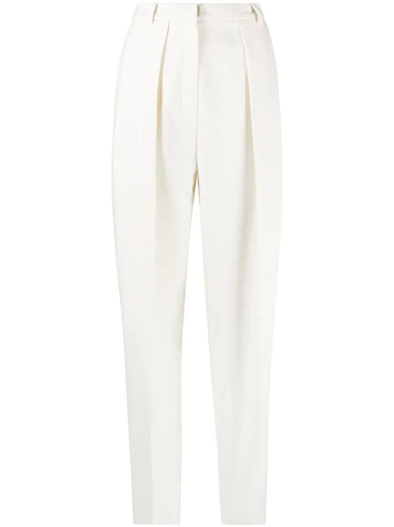 tailored tapered leg trousers
