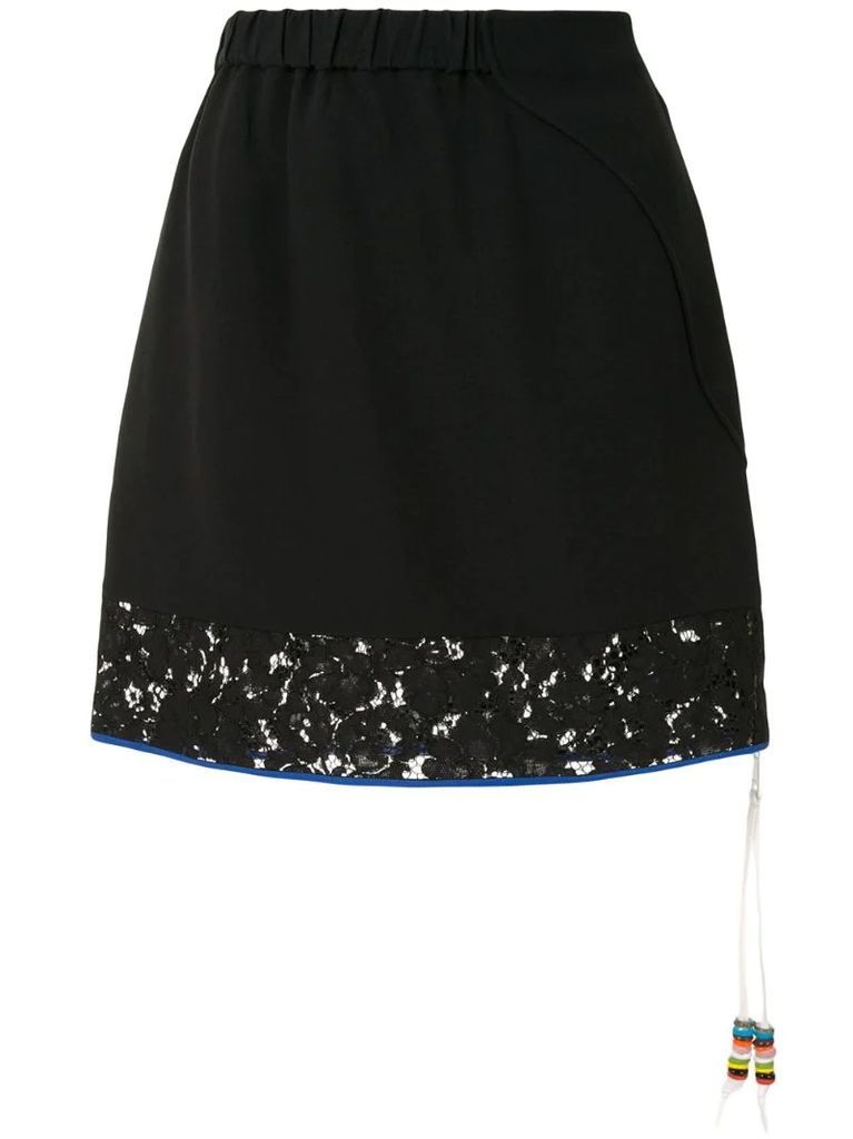 lace-panel mini skirt