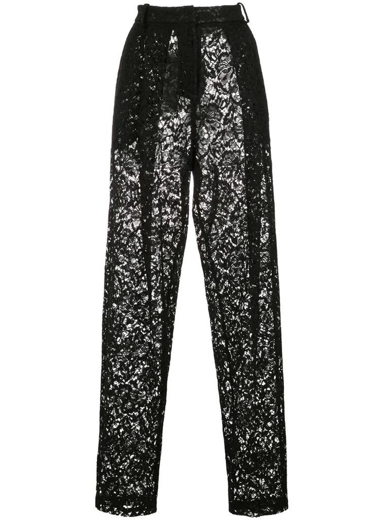 tapered lace trousers