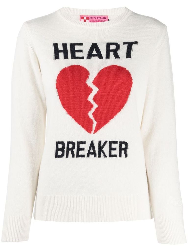 Heart Breaker intarsia rib-trimmed jumper