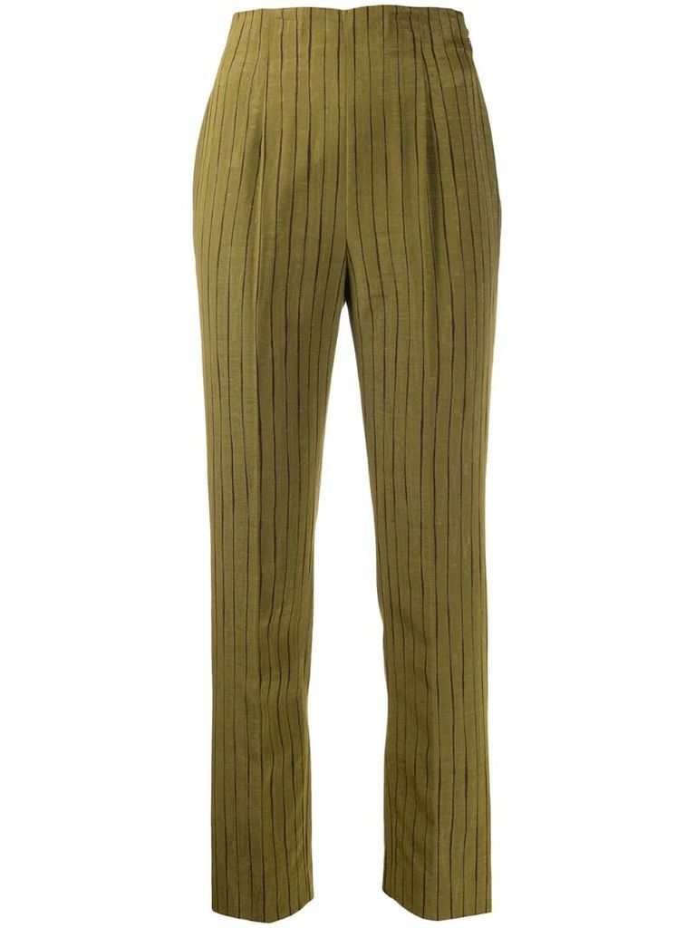 1990's striped skinny cropped trousers