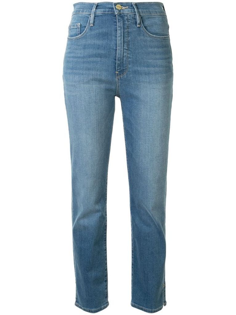 high-rise cropped jeans