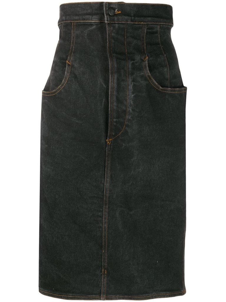 1990s super-high waist denim skirt