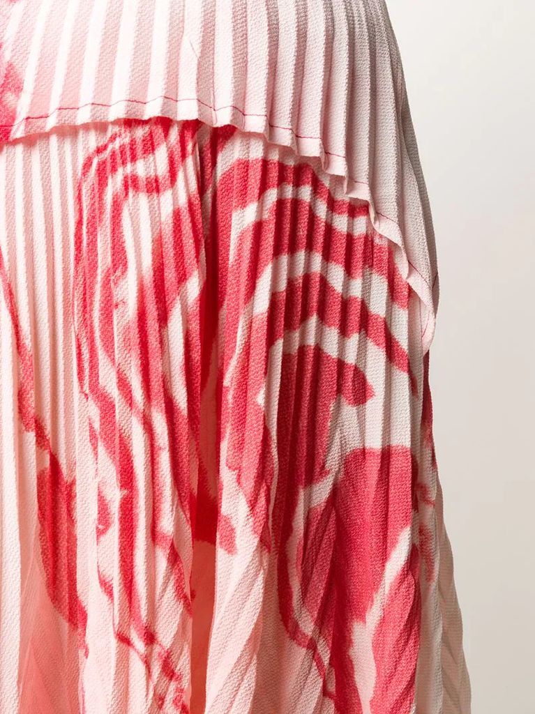 abstract-print pleated skirt