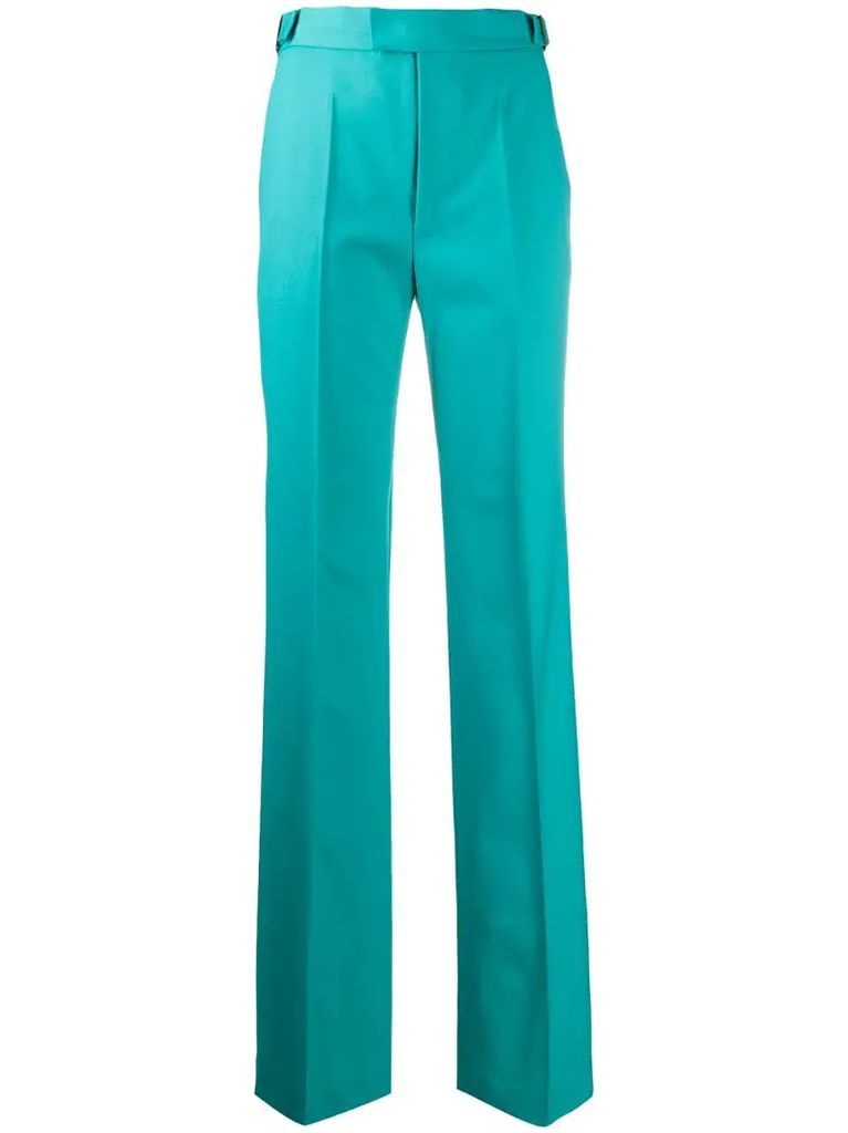 belted high-waist tailored trousers