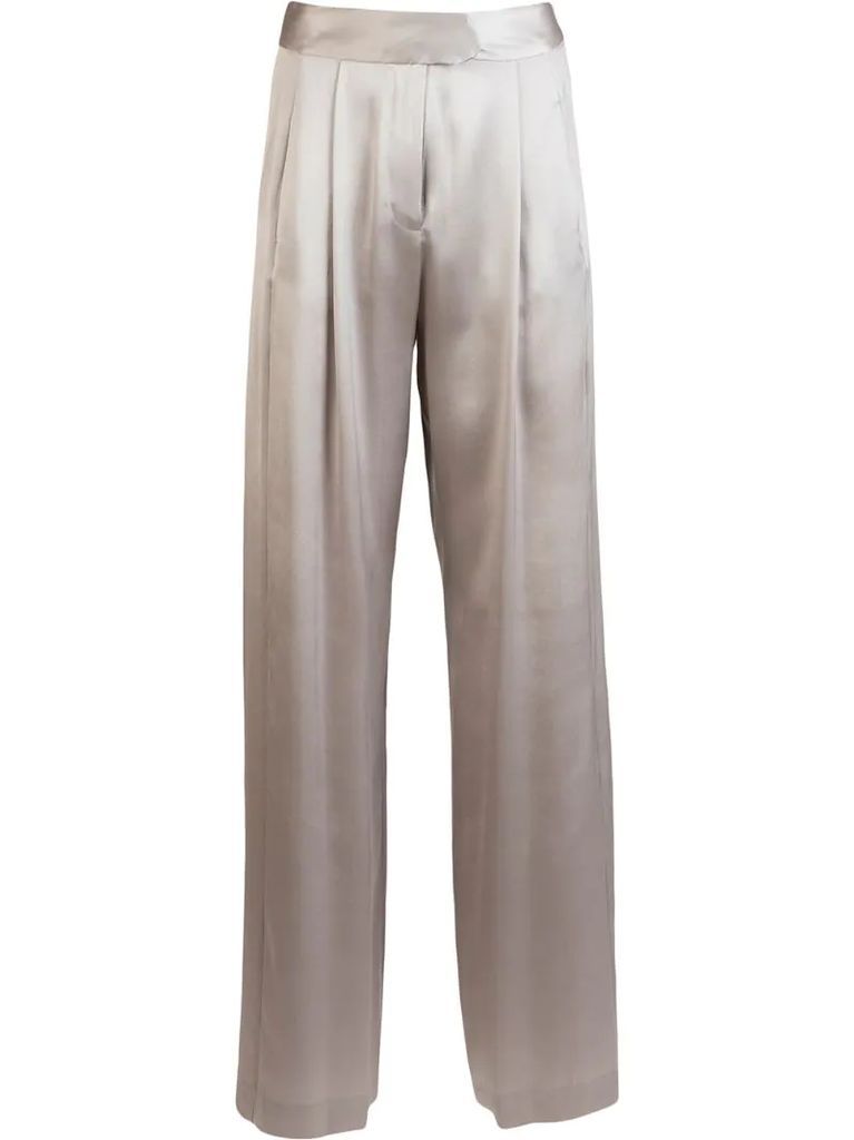 silk wide-leg trousers
