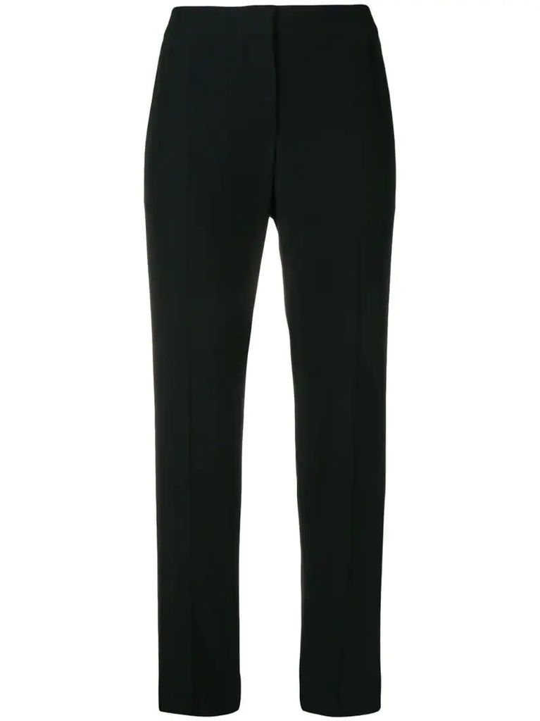 cropped straight leg trousers
