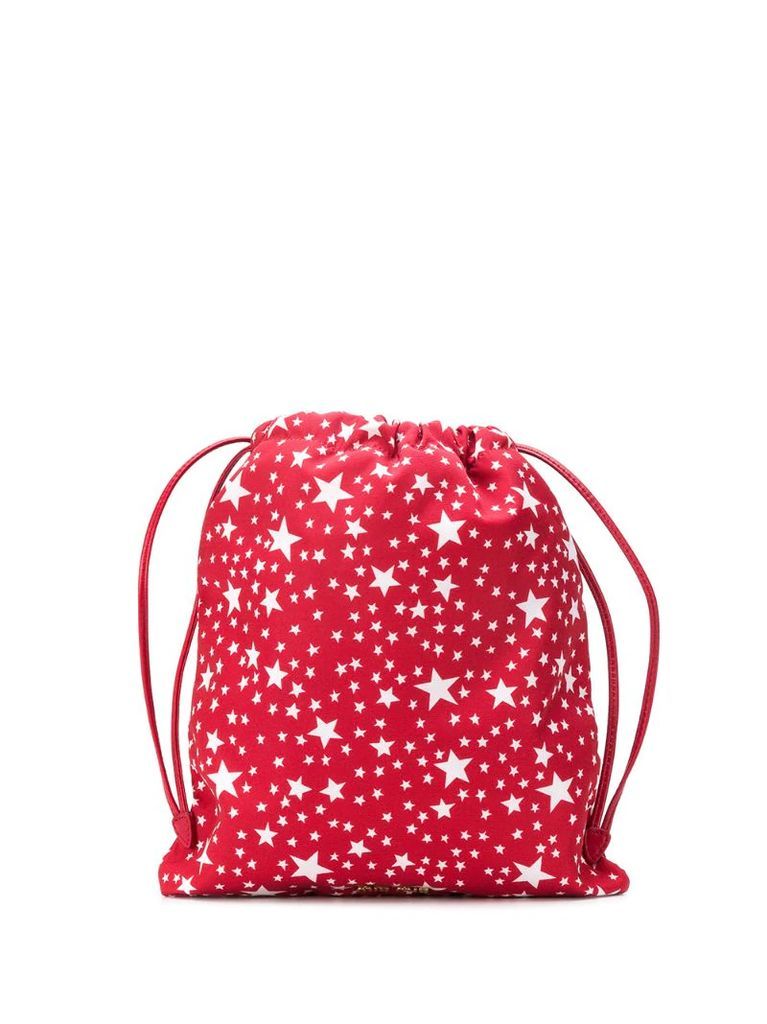 star print drawstring backpack