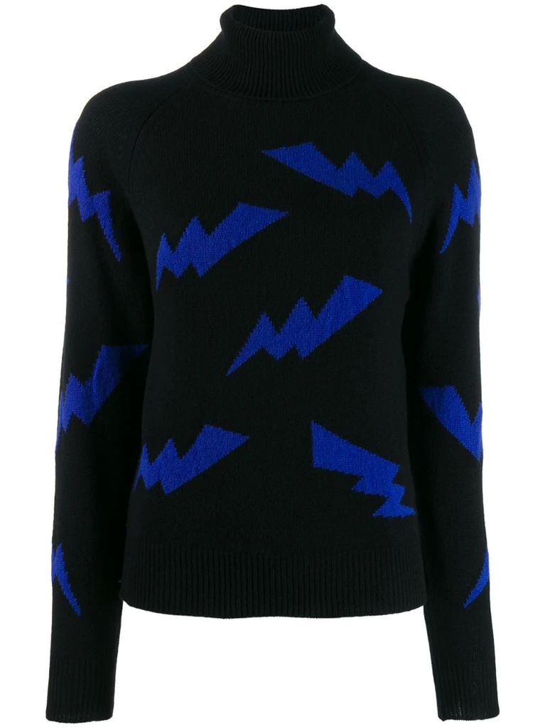 contrast print jumper