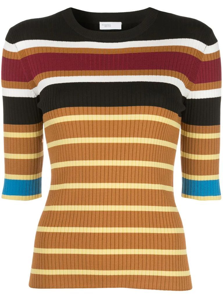 striped short-sleeve jumper