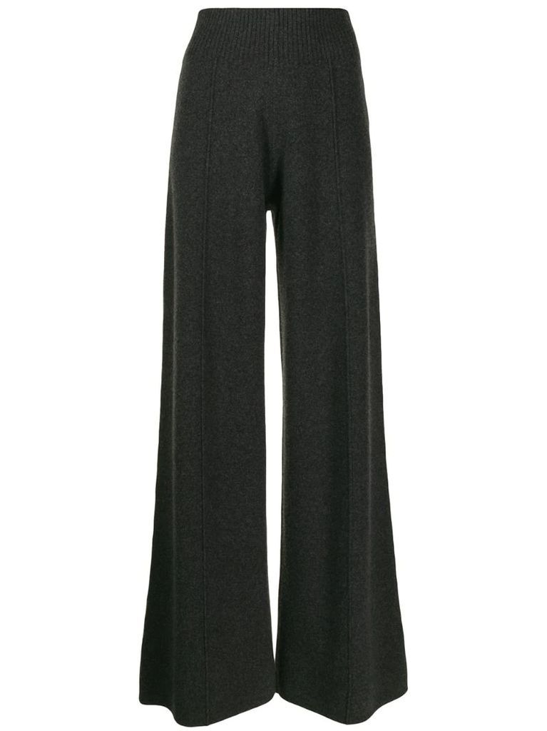 flared knit trousers