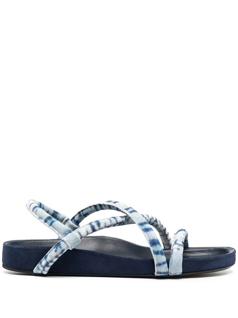 two-tone strappy sandals
