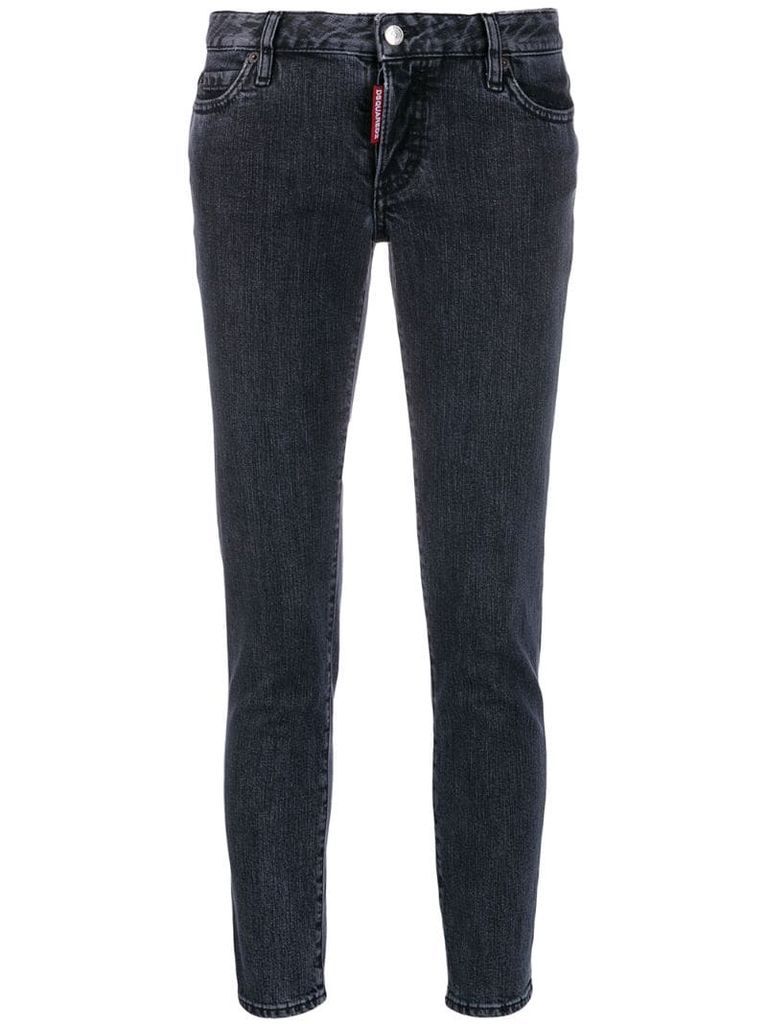faded skinny cropped jeans