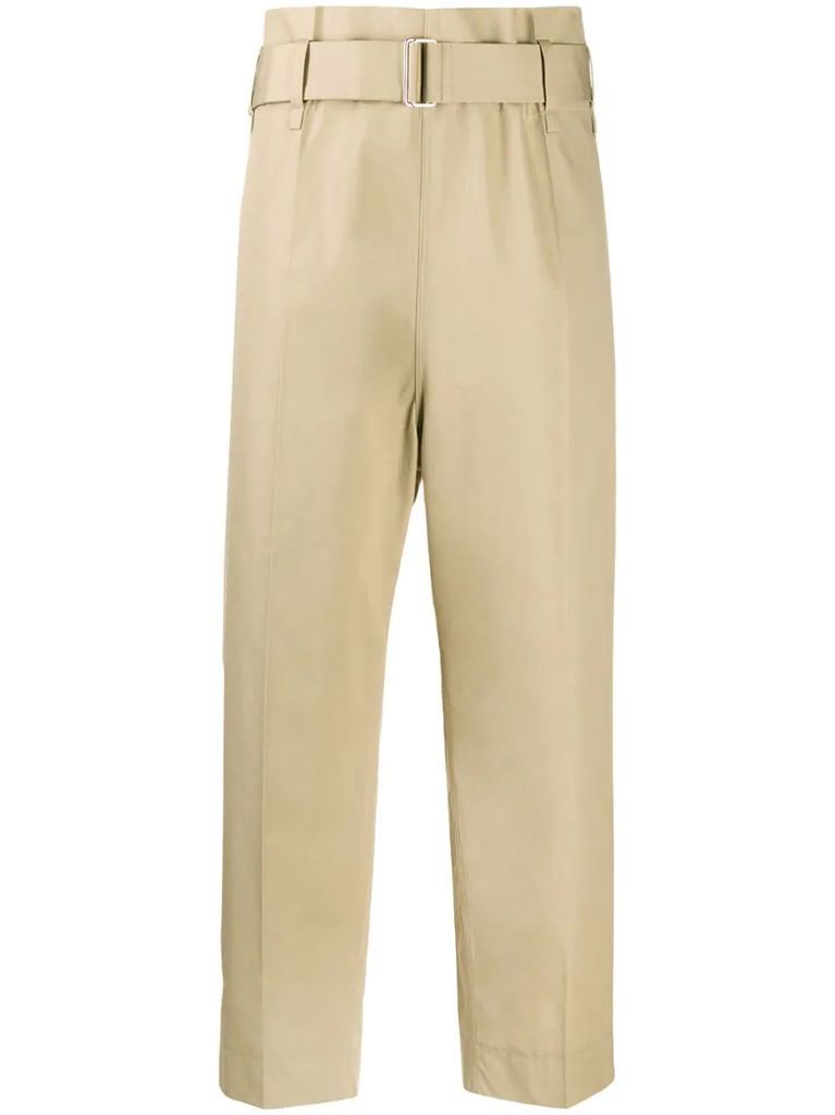 cropped straight leg utility trousers