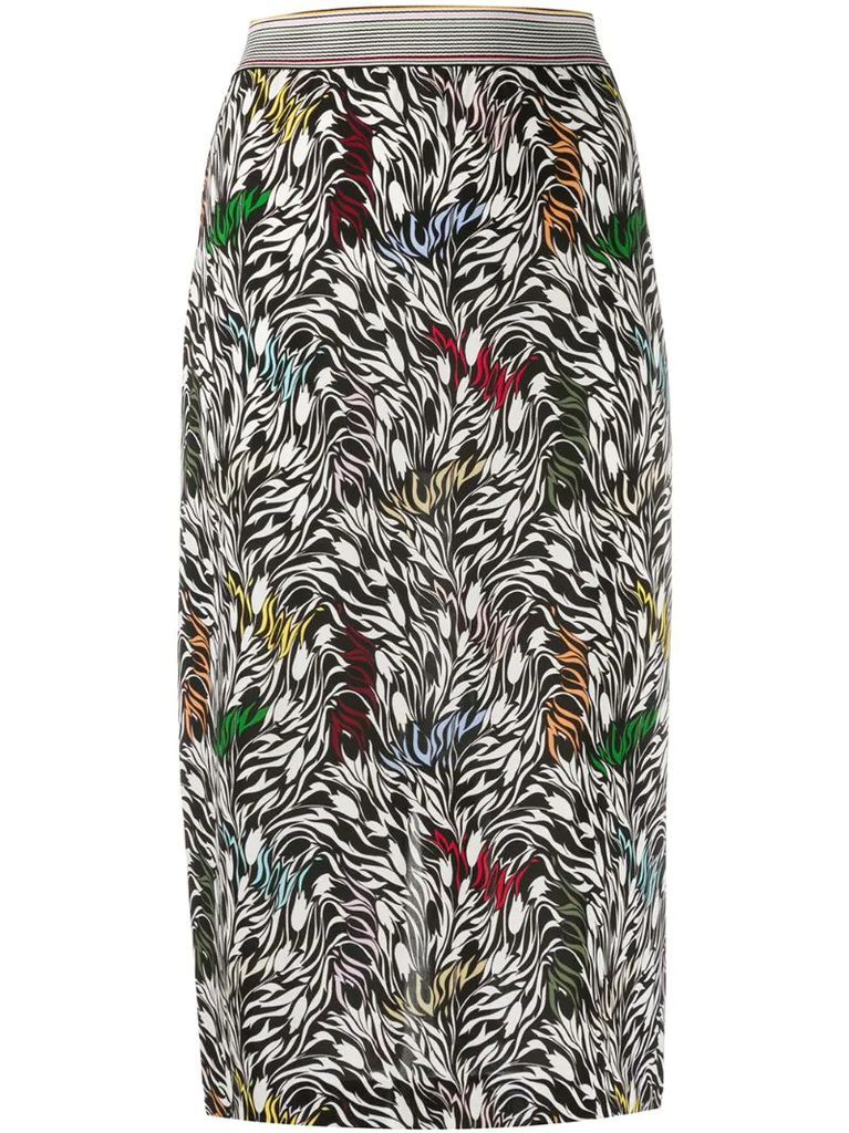 abstract-print fitted skirt