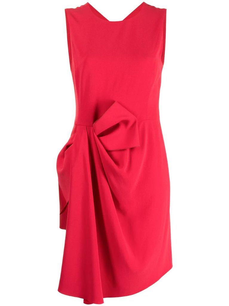 drape-detail sleeveless dress