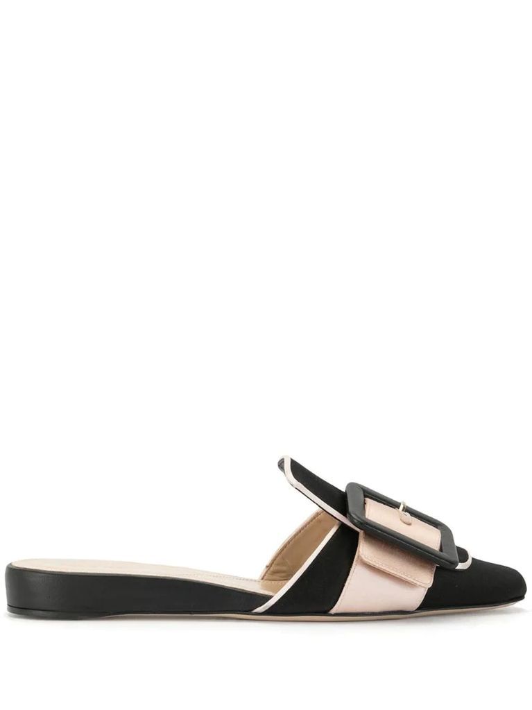 buckled 20mm wedge mules