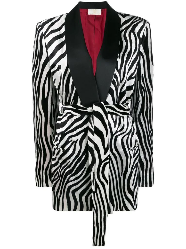 zebra printed blazer