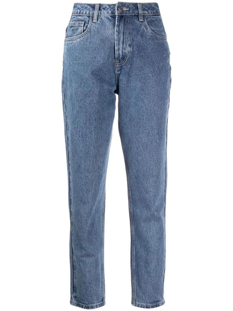 high-rise relaxed fit jeans