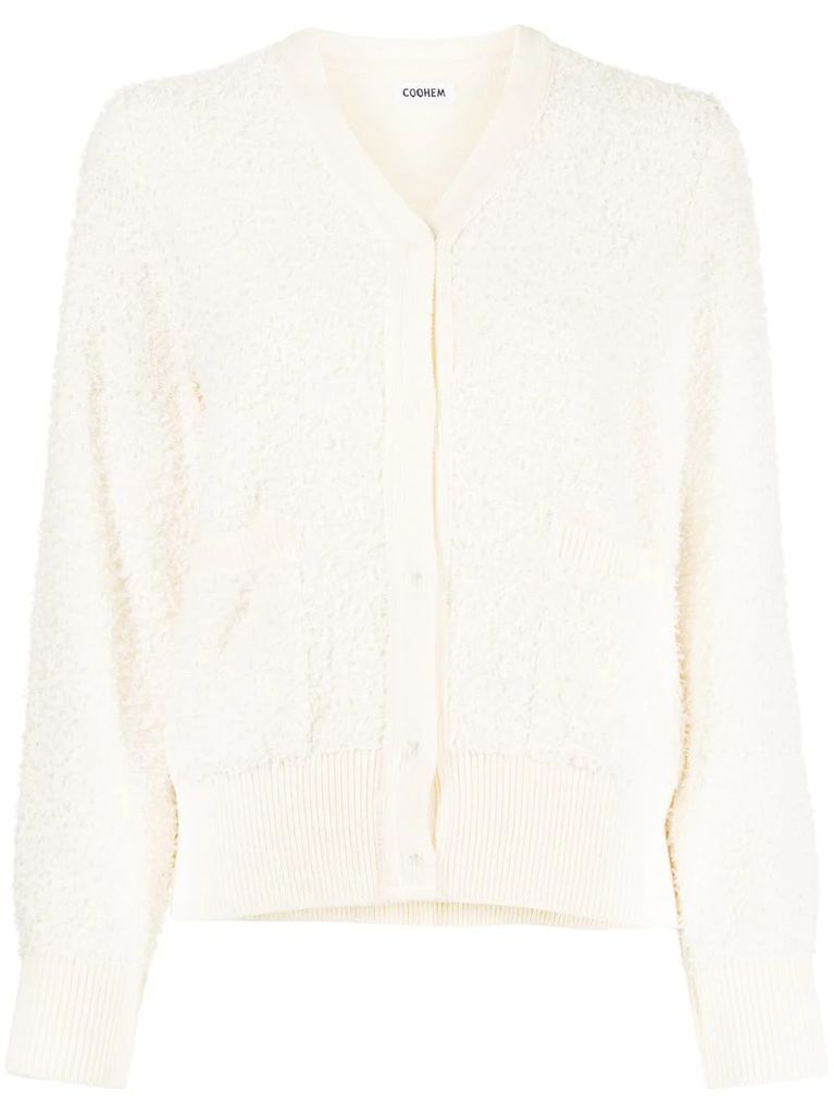 textured knit cardigan