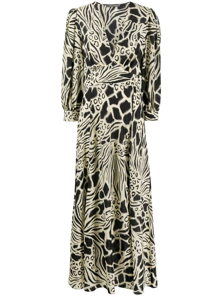 abstract print empire line dress
