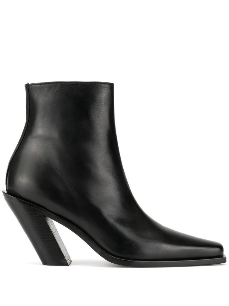 100mm pointy western ankle boots