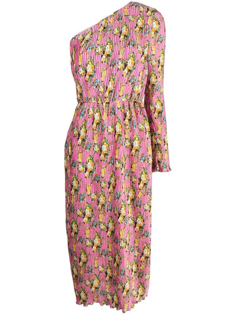 floral-print one-shoulder dress