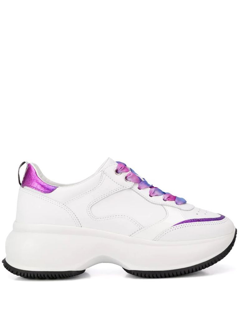 gradient-lace platform sneakers