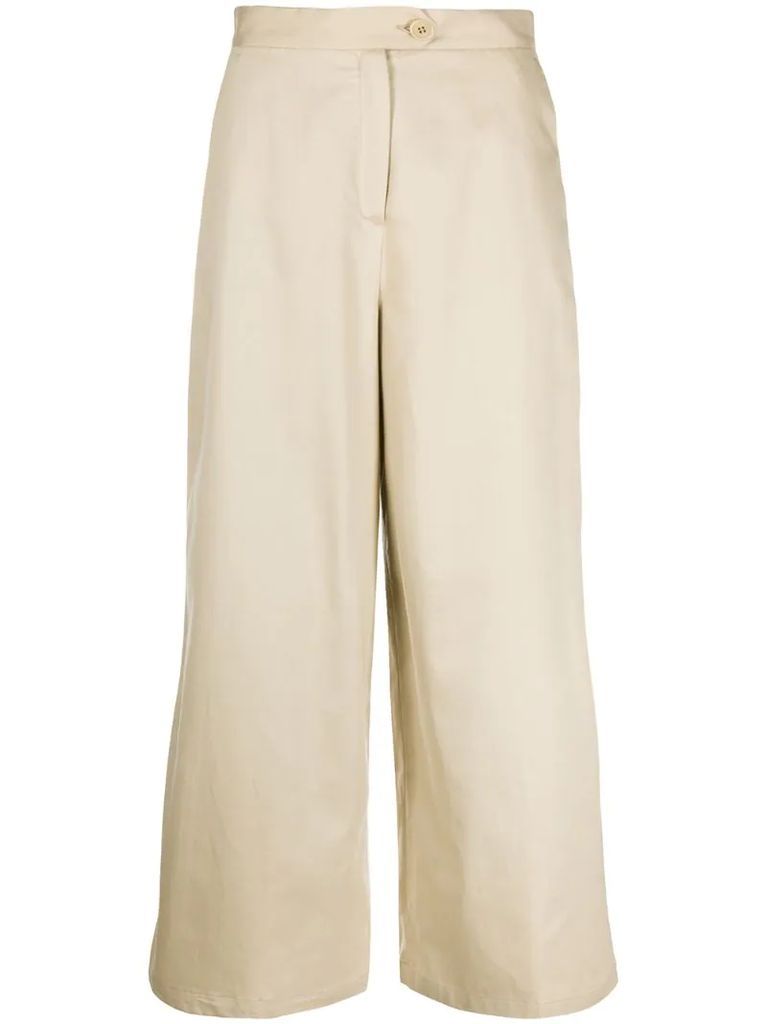 wide-leg cotton trousers