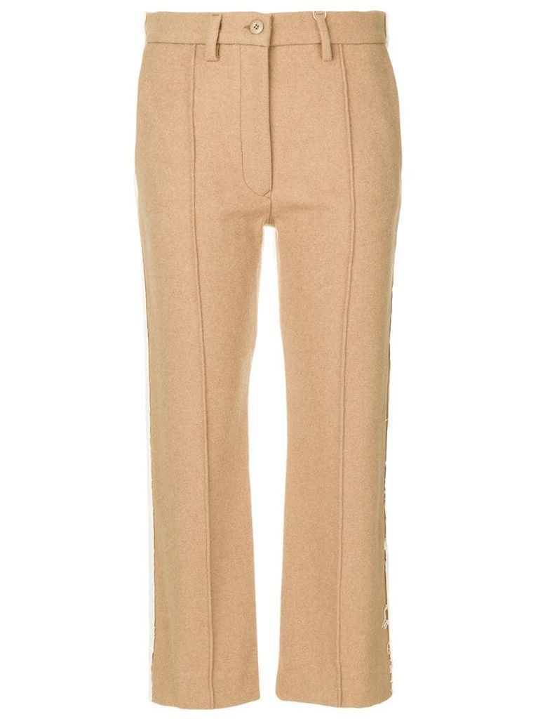 contrast panel cropped trousers