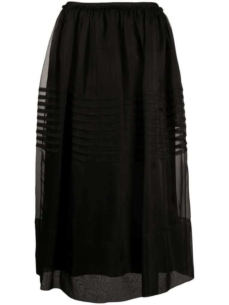 pleated details layered skirt