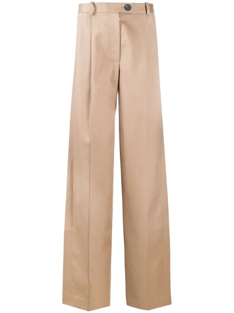 wide leg high waisted trousers