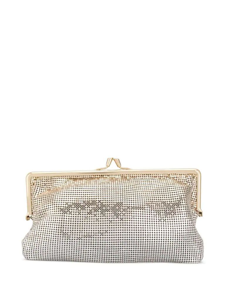 gradient chain mail clutch bag